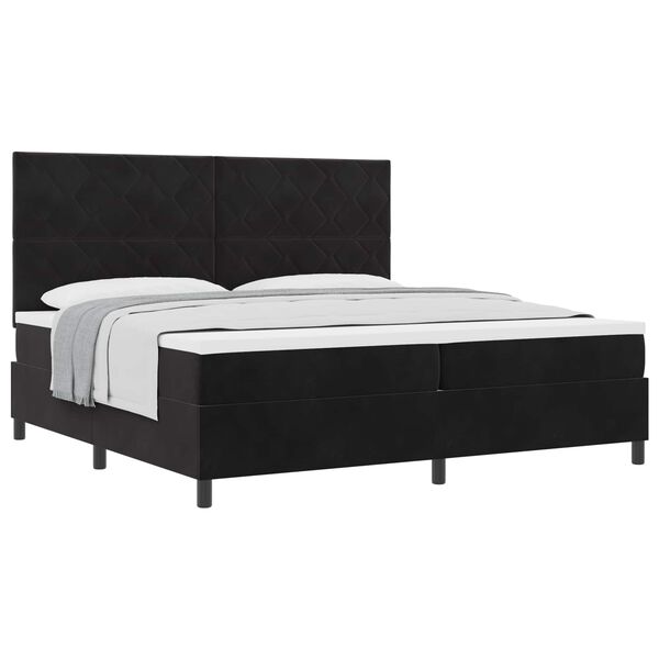 vidaXL Cama tipo Box Spring con colch&oacute;n Negro 200 x 200 cm tela