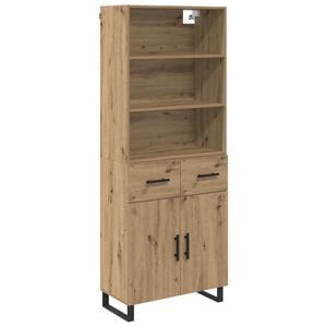 vidaXL Aparador alto 2 pcs Roble artisan 69,5 x 34 x 180 cm