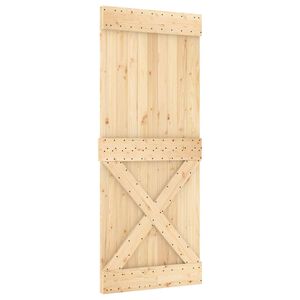 vidaXL Puerta Corredera NARVIK Natural y negro 85 x 210 cm (152,5 cm)