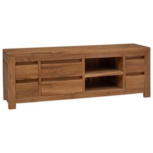 vidaXL Mueble de TV 110 x 30 x 40 cm Natural Madera de teca maciza