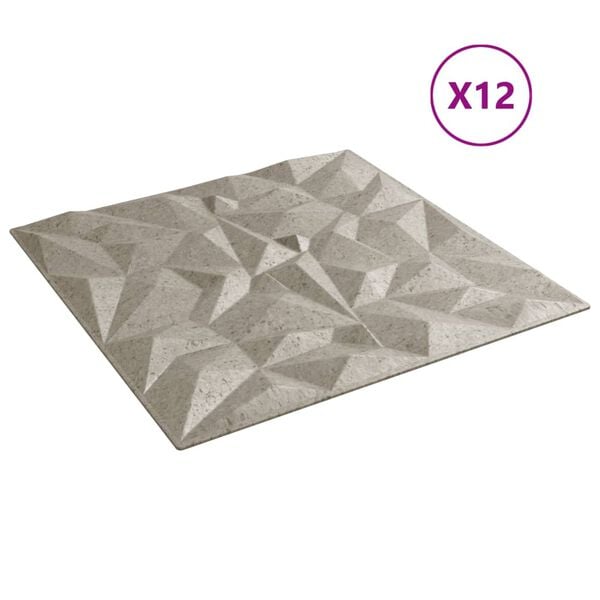 vidaXL Paneles de pared 12 uds XPS amatista Beton 50x50 cm 3 m²