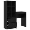 vidaXL Escritorio con caj&oacute;n 2 pcs Roble Negro