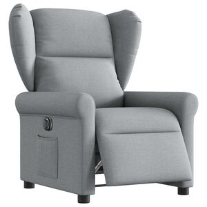 vidaXL Sill&oacute;n reclinable el&eacute;ctrico tela gris claro