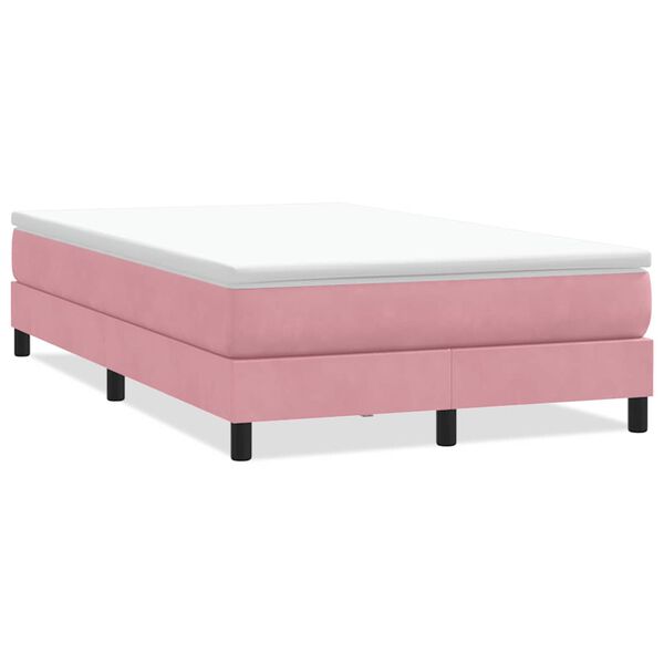 vidaXL Cama box spring sin colch&oacute;n rosa terciopelo 120x220 cm