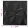 vidaXL Paneles de pared 12 pcs Origami Negro 50 x 50 cm Espuma XPS