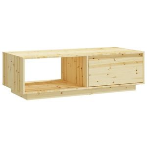 vidaXL Mesa de centro de madera maciza de abeto 110x50x33,5 cm