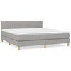 vidaXL Cama box spring con colch&oacute;n tela gris claro 160x200 cm