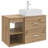 vidaXL Juego de muebles de ba&ntilde;o 2 uds. Roble artisan