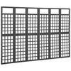 vidaXL Biombo/Enrejado de 6 paneles madera de abeto negro 242,5x180 cm