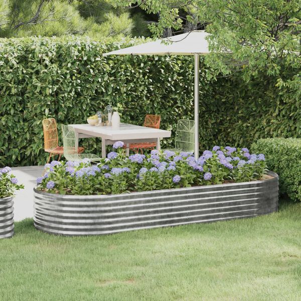 vidaXL Jardinera arriate acero galvanizado plata 249x100x36 cm