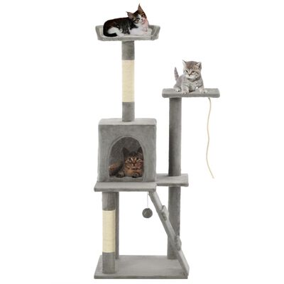 vidaXL Rascador para gatos con poste de sisal 120 cm gris