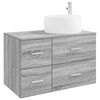vidaXL Juego de muebles de ba&ntilde;o 2 uds. Sonoma gris