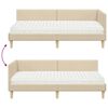 vidaXL Estructura de Cama Esquina con Colch&oacute;n Otro 2 pcs Crema tela