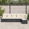 vidaXL Conjunto de sof&aacute;s de jard&iacute;n 6 pcs Negro y rat&aacute;n sint&eacute;tico