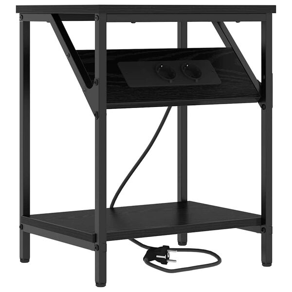 vidaXL Armario de Noche Roble Negro 38 x 30 x 48 cm