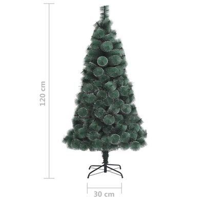 vidaXL Árbol de Navidadl con LEDs y bolasPVC&PE verde 120 cm