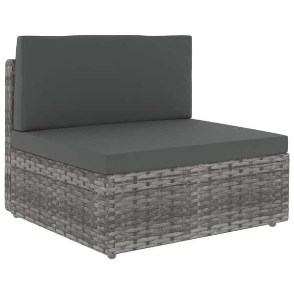 vidaXL Juego de muebles de jardín 10 piezas ratán sintético gris