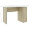 vidaXL Escritorio madera contrachapada blanco roble Sonoma 110x60x73cm