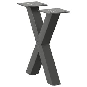 vidaXL Patas para mesa de centro en forma de X (2 unidades), antracita, 30 x (30-31) cm, acero