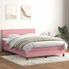 vidaXL Cama box spring con colch&oacute;n terciopelo rosa 140x210 cm