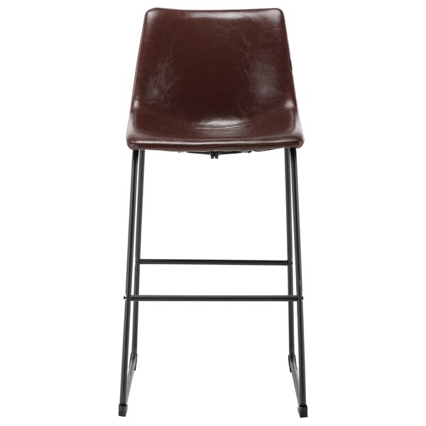vidaXL Taburete de cocina cuero sint&eacute;tico marr&oacute;n brillante