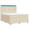 vidaXL Cama de muelles con LED y colch&oacute;n Crema 140 x 200 cm Tela