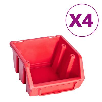 vidaXL Kit de cajas de almacenaje 8 pzas panel de pared rojo negro