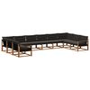 vidaXL Conjunto de sof&aacute;s de exterior 10 uds. Natural y negro