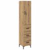 vidaXL Aparador alto Roble artisan 34,5 x 34 x 180 cm