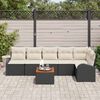 vidaXL Conjunto de sof&aacute;s de jard&iacute;n 7 pcs Negro rat&aacute;n sint&eacute;tico