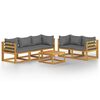 vidaXL Juego de muebles jard&iacute;n 6 pzas con cojines madera maciza acacia