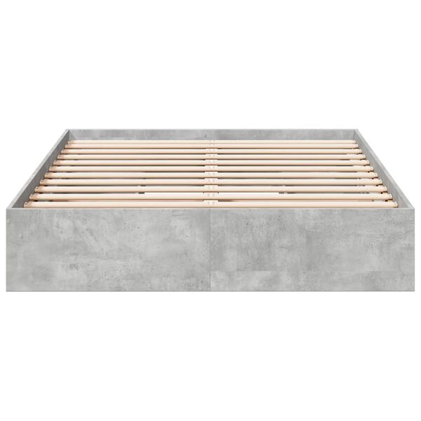 vidaXL Cama con cajones madera ingenier&iacute;a gris hormig&oacute;n 120x200 cm