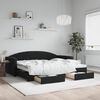 vidaXL Sof&aacute; cama nido con cajones terciopelo negro 90x190 cm