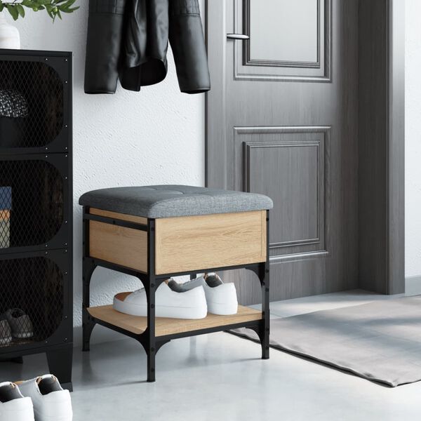 vidaXL Zapatero madera de ingenier&iacute;a roble Sonoma 42x42x45 cm