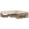 vidaXL Conjunto de sof&aacute;s de jard&iacute;n 13 pcs Beige rat&aacute;n sint&eacute;tico