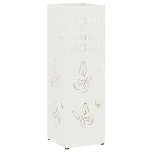 vidaXL Soporte para Paraguas de Lluvia Blanco 15,5 x 15,5 x 49 cm