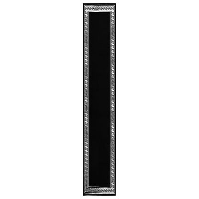 vidaXL Alfombra de pasillo BCF negro con estampado 60x500 cm