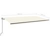 vidaXL Toldo autom&aacute;tico con LED sensor de viento crema 600x350 cm