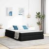vidaXL Cama con almacenamiento y colch&oacute;n Negro 140 x 190 cm Poli&eacute;ster