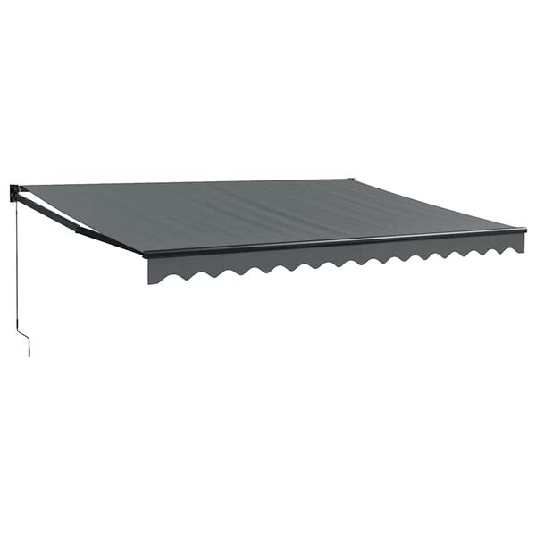 vidaXL Toldo retr&aacute;ctil aluminio y tela gris antracita 4,5x3 m