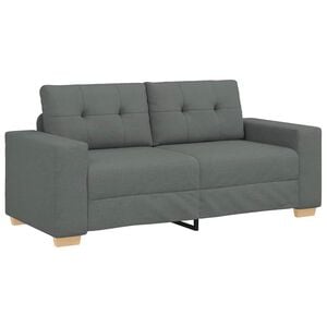 vidaXL Sof&aacute; Loveseat gris oscuro 180x77x82 cm de tela