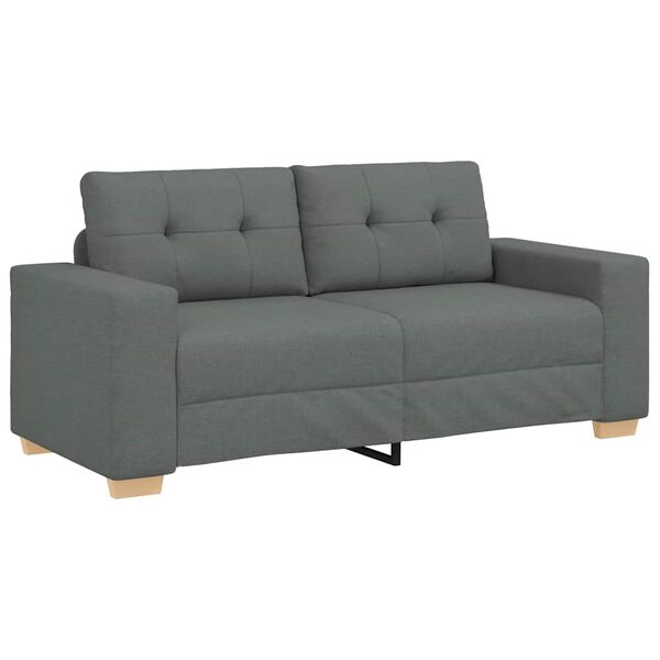 vidaXL Sof&aacute; Loveseat gris oscuro 180x77x82 cm de tela
