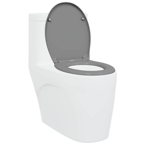 vidaXL Asiento de WC Gris 44,8 x 37,3 x 4,2 cm Duroplast