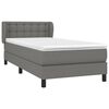 vidaXL Cama box spring con colch&oacute;n tela gris oscuro 90x190 cm