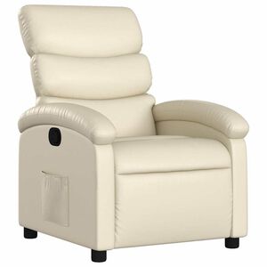 vidaXL Sill&oacute;n reclinable de cuero sint&eacute;tico crema