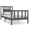 vidaXL Estructura de cama individual madera maciza gris 90x190 cm