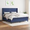 vidaXL Cama box spring con colch&oacute;n tela azul 180x200 cm