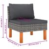 vidaXL Set de muebles de jard&iacute;n 6 pzas y cojines rat&aacute;n sint&eacute;tico gris