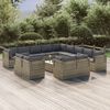 vidaXL Set de muebles de jard&iacute;n 14 pzas y cojines rat&aacute;n sint&eacute;tico gris