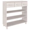 vidaXL Mesa consola HAMAR madera maciza de pino blanco 90x35x90 cm